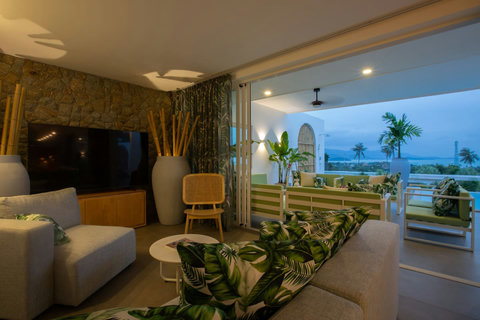 Panoramic ocean and island views from the private balcony at C Villa, Koh Samui vacation rental