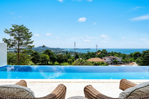 Breathtaking sea views right from the infinity pool and terrace. A true island escape.