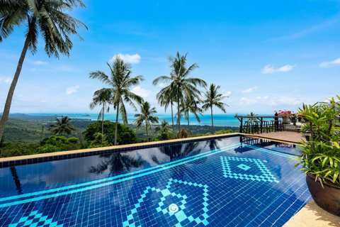 Panoramic hillside pool with sweeping views of Nathon and the Gulf of Thailand.