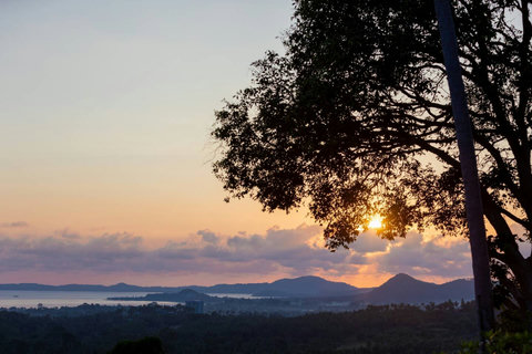 Breathtaking sunset views over mountains and Gulf of Thailand from Villa Caprice hillside location - 5-bedroom luxury retreat Santi Thani Bangpor Mae Nam Koh Samui