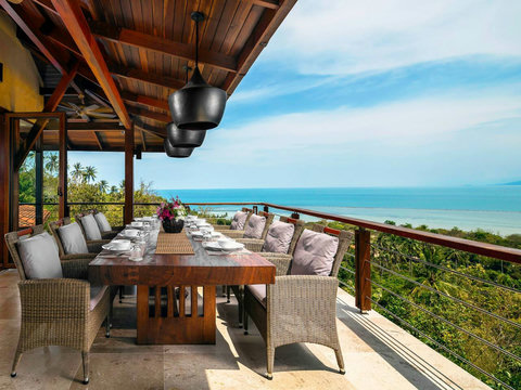 Breathtaking panoramic view of Chaweng Beach and turquoise waters from the hilltop location of Villa Soluna