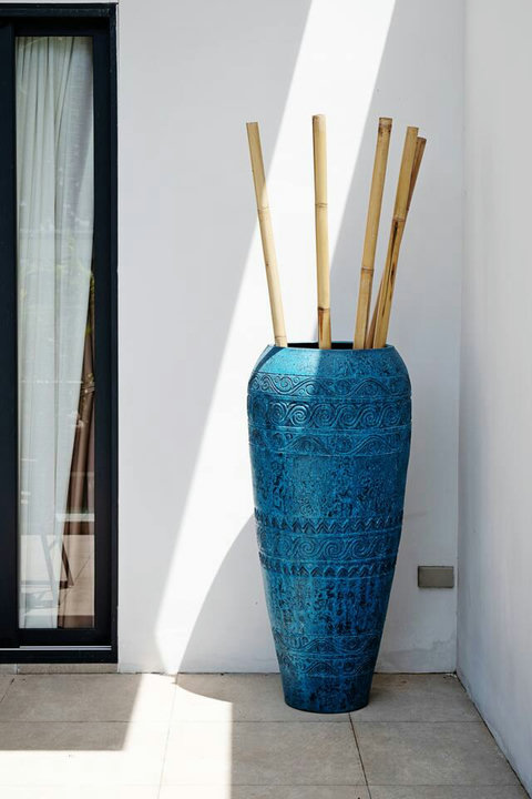 Decorative ceramic vase adding a stylish accent to the villa interior