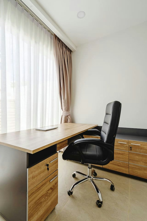 Dedicated home office workspace - Comfortable desk setup perfect for remote work and digital nomads