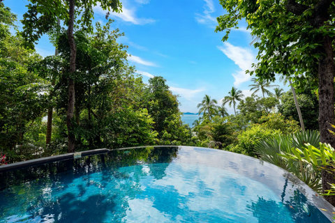 Tropical cottage pavilion at Bang Kao villa with private plunge pool surrounded by lush jungle gardens