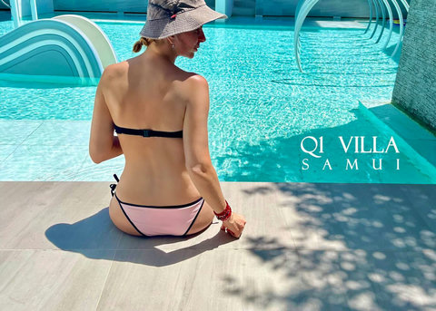 Relax by the private pool at Villa Q1, luxury Bangrak holiday home in Koh Samui