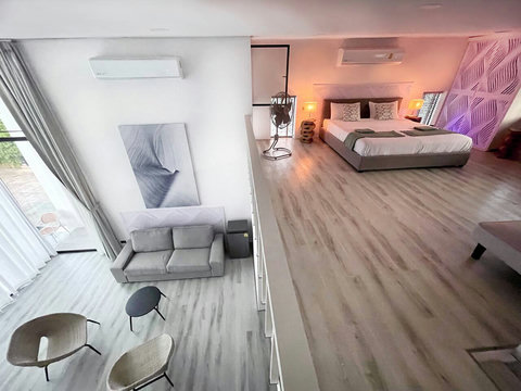 Bedroom with walk-in wardrobe at Villa Q1, Replay Residence Bangrak Koh Samui