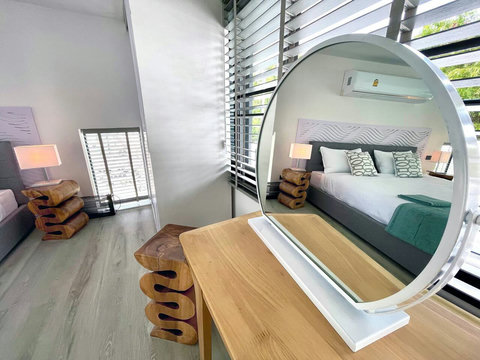 Villa entrance with tropical garden at Villa Q1, Replay Residence Koh Samui