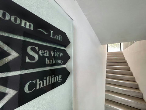 Loft sea view balcony at Villa Q1, perfect for relaxing in Bangrak Koh Samui