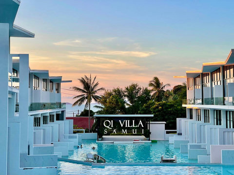 Luxury beachfront pool with ocean views at Villa Q1, Koh Samui vacation rental