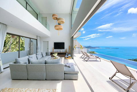 Outdoor Terrace with Unobstructed Ocean Views - Villa Love Koh Samui Thailand