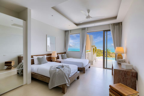 Guest Bedroom with Balcony and Sea Views - Villa Love Koh Samui Vacation Rental