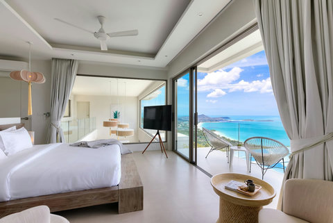 Master Bedroom with Panoramic Sea Views - Villa Love Koh Samui Holiday Rental