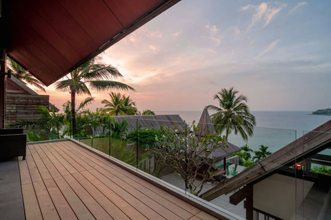 Luxury villa exterior with private pool and sweeping ocean views in Surin Beach, Phuket