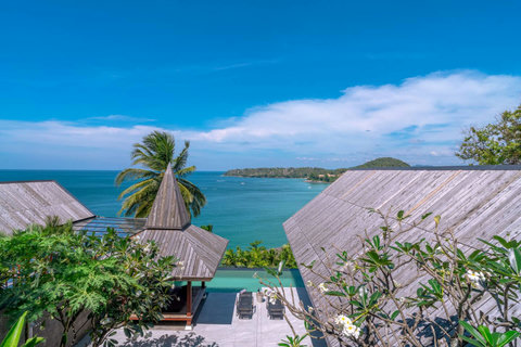 Stunning sunset over the infinity pool and Andaman Sea at Laemsingh Villa, Phuket