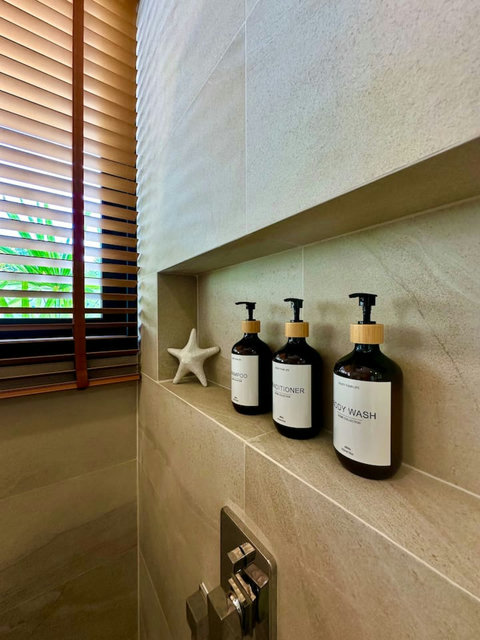 Premium toiletries provided at Villa Amala for a luxury 3BR pool villa stay in Koh Samui.