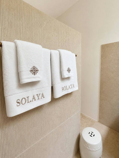 “Fresh hotel‑quality towels prepared for every stay at Solaya Seaview Pool Villa”