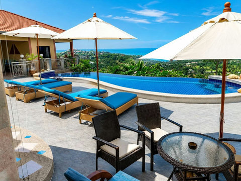 Watch the pool shimmer and invite you outdoors from your indoor vantage point. The villa breathes with views.