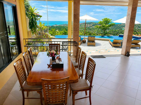 Dine under the sky at this terrace table, where every meal becomes a memorable experience with a view.