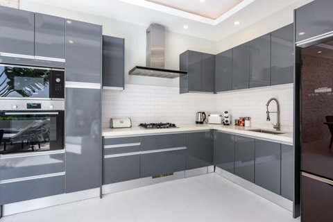 Cook your own meals in a modern kitchen that has everything you need to feel at home.