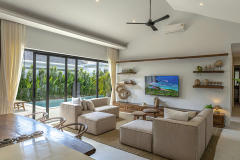 Living room looking out to the pool