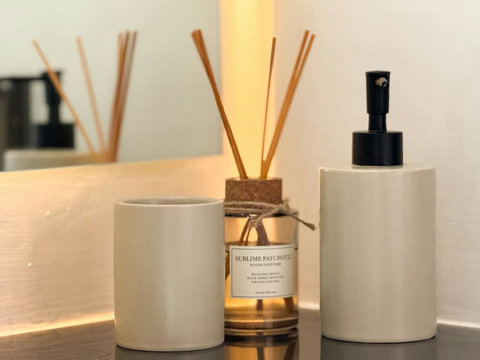 Thoughtful bathroom details with guest toiletries and a clean, welcoming setup.