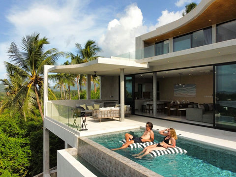 Enjoy the private infinity pool beside the open-plan living and terrace area.