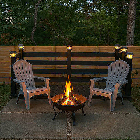 Two chairs, a real fire, and nothing on the agenda — your private fire pit on the ridge
