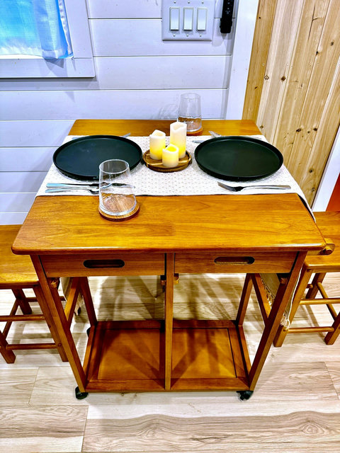 Date night in — your private dining nook, set for two