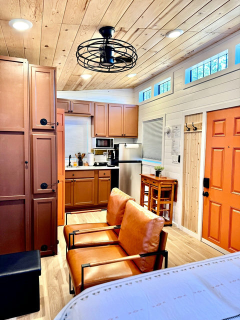 Every inch earning its place — the full open-plan living and kitchen space