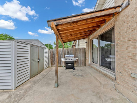 Back yard with grill