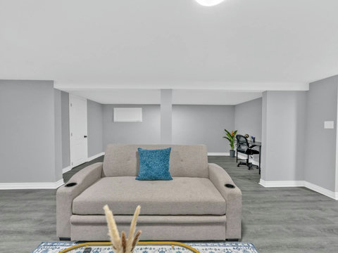 Basement TV area with Sofa Bed