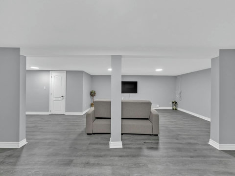 Basement TV area with Sofa Bed