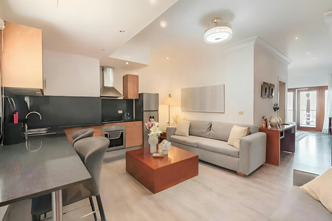 Fully furnished Living Room + Kitchen