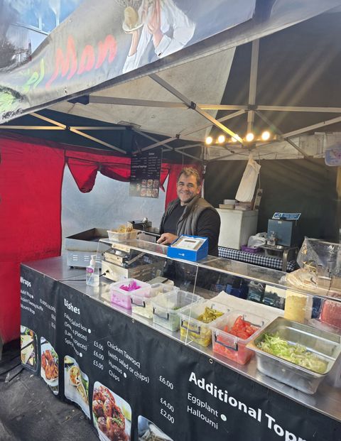Book to enjoy the best falafels in London at Falafel Man who sets up every Saturday just outside the property!