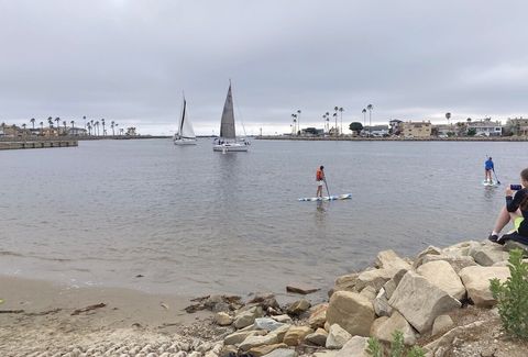 Walk to Hobie beach, calm waters for water activities!