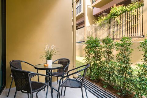 Living room with patio.