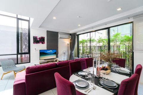 Large kitchen is fully equipped.