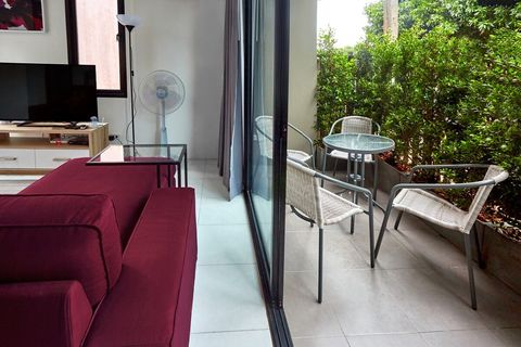 Living room with patio. 