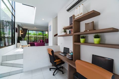 Office area has 2 working spaces. WiFi is free and high speed.