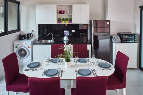 The cozy kitchen area. Feel free to use everything here to cook to your heart's content. 