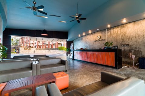 The reception desk provides taxi service.