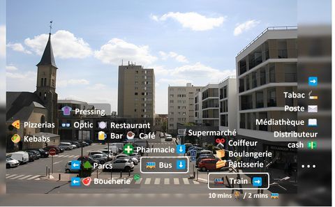 Juste à côté : 2 supermarchés, des bus, 1 supérette, boulanger pâtissier, boucherie halal, pharmacie, 2 parcs, la mairie locale, église, coiffeurs, poste..

La gare de train locale est située à moins d'un kilomètre soit 10 mins à pied/ 2 mins en bus.