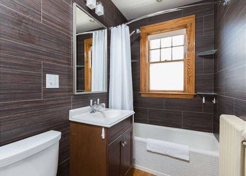 Recently remodeled sleek bathroom. 