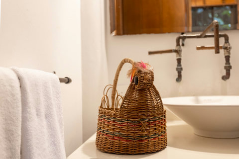 Bathroom - Step into rustic charm infused with modern elegance. Our bathroom features artisanal decor and soft lighting that create a serene retreat. Perfect for unwinding after a day of adventure.