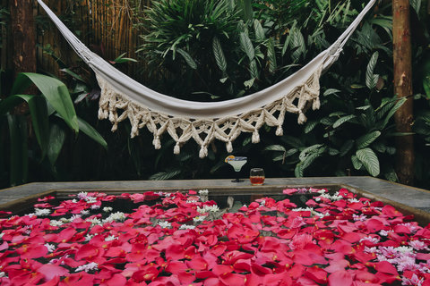Hammock pool area - Escape to paradise where vibrant floral pools meet serene hammocks swaying under lush greenery. Sip on cocktails as you soak up the tranquility of nature's embrace. 🌺🍹🌿 #TropicalHaven