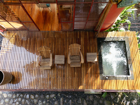 balcony hot tub - 🌿 Escape to tranquility! Embrace the serene vibes of this lush retreat, where sunlight dances through the trees and a soothing hot tub awaits your relaxation. Immerse yourself in nature's embrace for an unforgettable getaway. 🍃✨ #ForestE