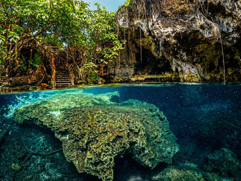 Cave Exploration - 5 min transfer Discover Maalum Cave—an ancient limestone cave filled with crystal-clear turquoise freshwater.