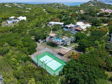 Arial of Pickleball and Basketball Court