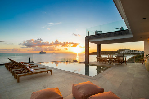 Pool Area at Sunset