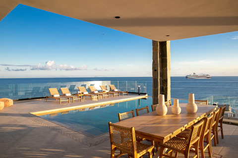 Outdoor Dining Area Before Sunset